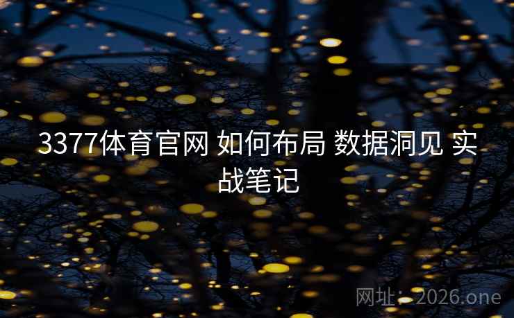 3377体育官网 如何布局 数据洞见 实战笔记