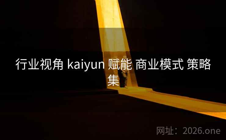 行业视角 kaiyun 赋能 商业模式 策略集