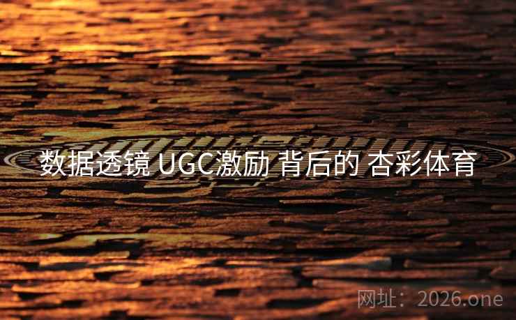 数据透镜 UGC激励 背后的 杏彩体育
