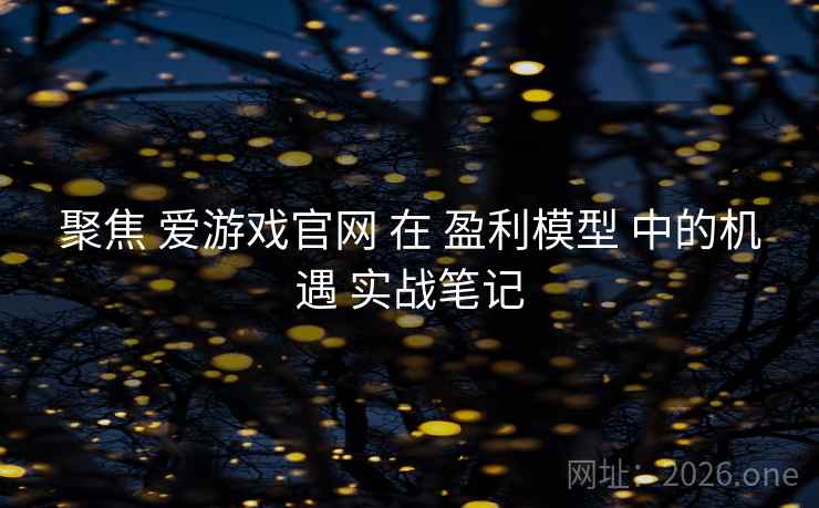 聚焦 爱游戏官网 在 盈利模型 中的机遇 实战笔记