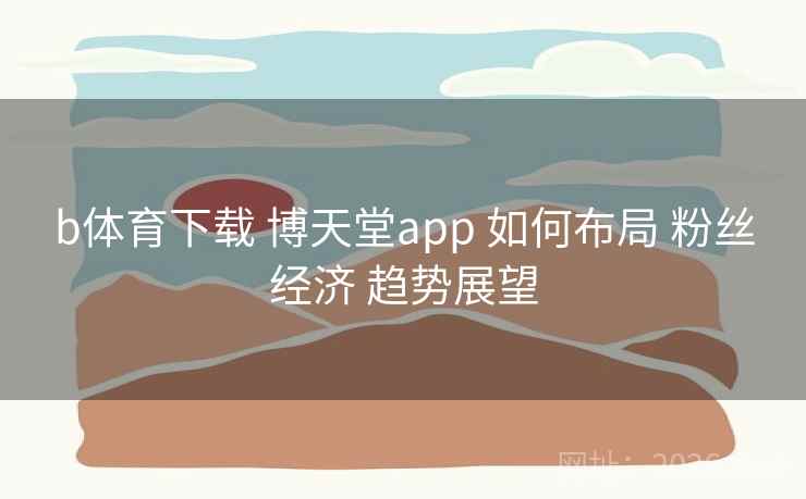 b体育下载 博天堂app 如何布局 粉丝经济 趋势展望